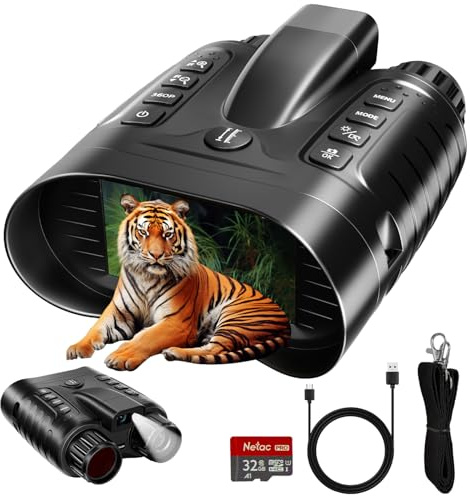 4K Nachtsicht Fernglas mit Entfernungsmesser für Erwachsene - Infrarot Nachtsichtbrille mit 8× Zoom, 36MP Foto & 4K Videoaufzeichnung - für Jagd, Camping, Wildtiere & Haussicherheit