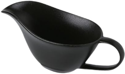EIOLWJIEO Keramisk såsskål och såsskålset Elegant serveringskärl för festliga middagar Såskanna Fint porslin med slät kant Porslinsskål dippskålar, svart, 20x9x8 cm