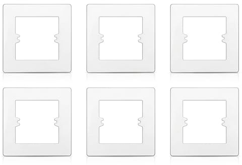 6 Pcs Light Switch Surround,Single Light Switch Cover Plates,Plug Socket Surround Plates,Surrounds,Finger Plates for Light Switches,Lightswitch Cover Plate for Wall Guard Faceplate Protector (White)