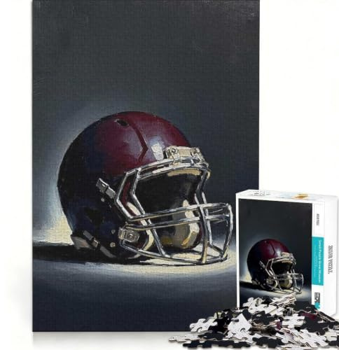 Rompecabezas para Adultos de 1000 Piezas con diseño de Casco de fútbol Americano, bodegón, Juego Imposible, Mejora la Memoria, con Piezas de Formas aleatorias Que encajan Perfectamente 38x52cm