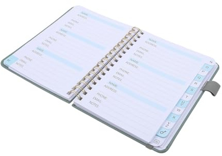 VERDANVERSE Carnet de Mots de Passe du Site Web Boucle pour Stylo Pu et Papier pour Bureau et Maison 56 Feuilles Cahier Alphabétique à Onglets, 5,7x4,7 Pouces, Reliure Robuste