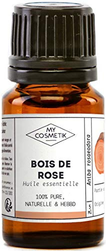 MyCosmetik - Huile Essentielle de Bois de rose - Chémotypées HEBBD/HECT - 100% pure et naturelle - Fabriqué en France - 10 ml