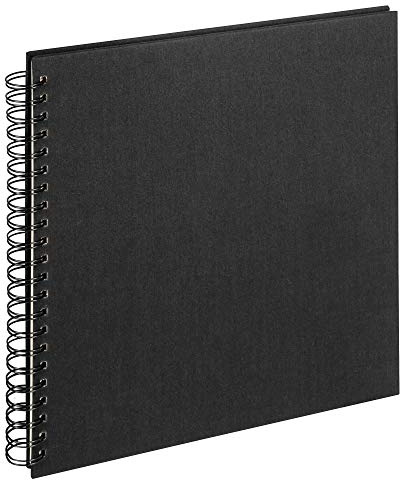 walther design Fotoalbum schwarz 30 x 30 cm Spiralalbum Leinen, Cloth SA-510-B