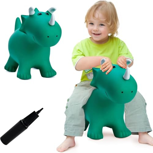 U&C Planet Dinosuar Animale Saltatore per bambini Saltatore gonfiabile per bambini, Cavallo gonfiabile saltellante, cavalcabile Dino Hop, regalo di compleanno di Natale per 2 3 4 5 anni