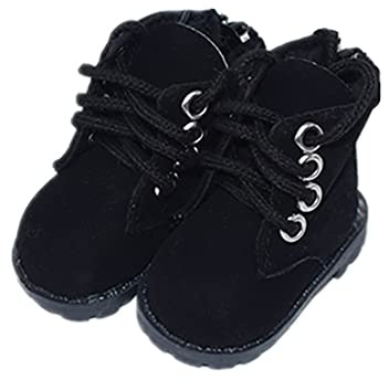 niannyyhouse Chaussures hautes de 5,4 cm pour poupée humanoïde en peluche de 20 cm (noir)