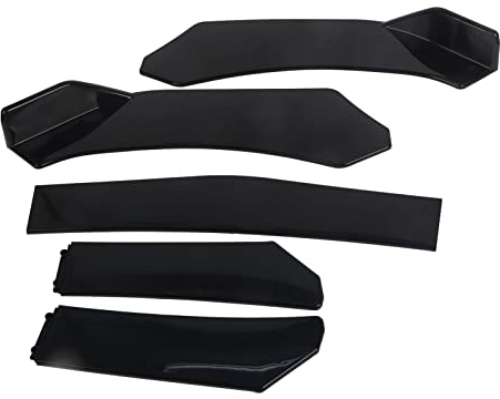 Kit carrozzeria per labbro anteriore per auto in ABS,5 pezzi Ricambi per carrozzeria per labbro paraurti anteriore, protezione per canard per diffusore universale per splitter per labbro per auto com