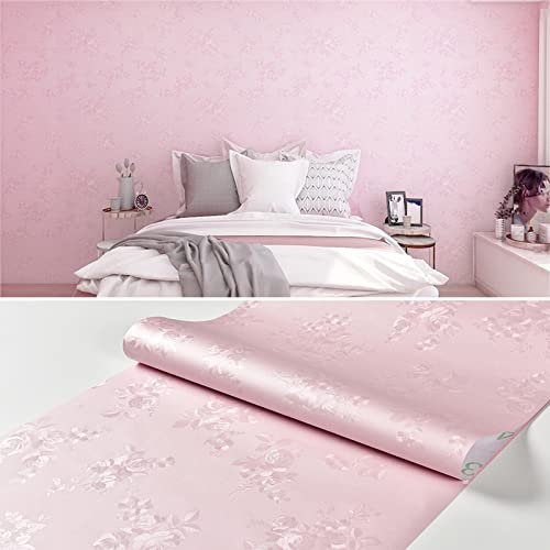 Generic Papier Peint, Papier Peint Adhésif Décapant Et Collé Fond D'Écran Chambre Tv Fond D'Écran Pour Décoration Murale (23.6X394 Pouces), Rose