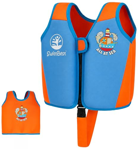 SwimBest Giubbotto da Nuoto - Giubbotto da nuoto/Aiuto al Galleggiamento con Cinturino di Sicurezza e Galleggianti Rimovibili (All at Sea III, S (15-19kgs))