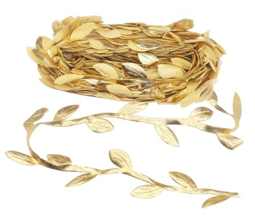 CXNXFD Planta artificial de ratán, accesorios decorativos, guirnalda se puede utilizar para embalaje, bricolaje, fiestas (oro 10 metros)