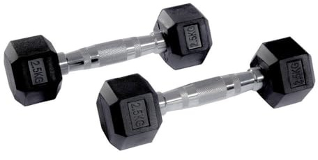 Equipped Gym - Weights Hex Dummbells Pairs. 2.5kg Cast Iron Gym Weights. Gym Equipment For Home And Commercial Use For Both Men And Women.Anti-Rolling Dumbbells for Weight Training