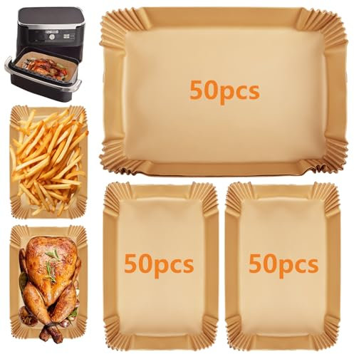 150 pezzi Carta da forno per friggitrice ad aria calda, per Ninja Flex Drawer Dual Zone AF500EU 10.4L, carta da forno Airfryer per Ninja AF500EU AF500EUCP, Cecotec 9000 9L