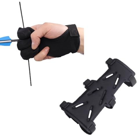 Protège Bras et Gant pour Tir à l’Arc Garde de Bras avec Protection de Doigts pour Arc Classique