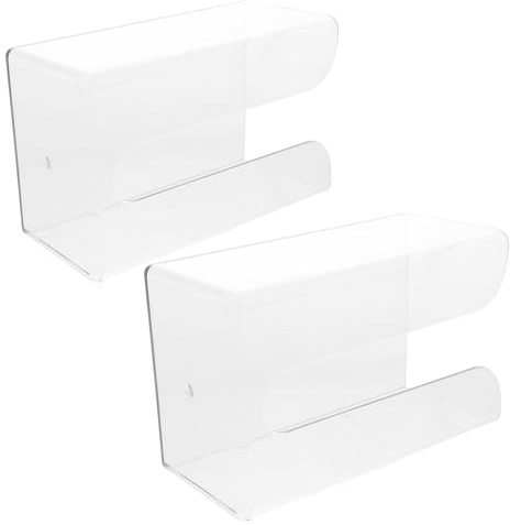 LIFKOME 2 Piezas Dispenser de Papel Higiénico Montado Pared sin Perforación Soporte Transparente para Bolsas y Pañuelos Organizador Resistente para Cocina y Baño