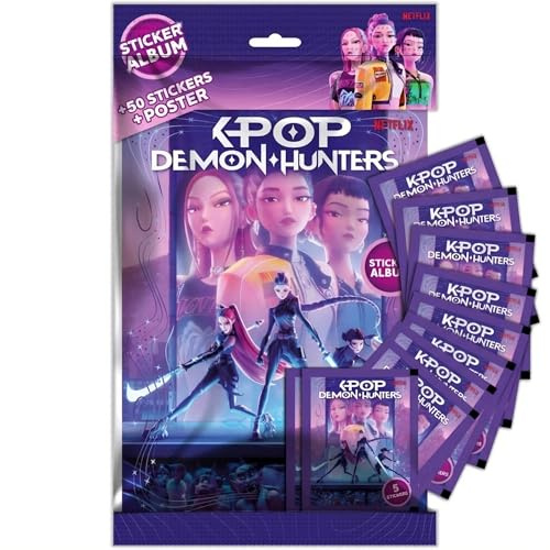 KPOP DEMON HUNTERS Album + 10 Bustine di Figurine + Poster - Premium Starter Pack