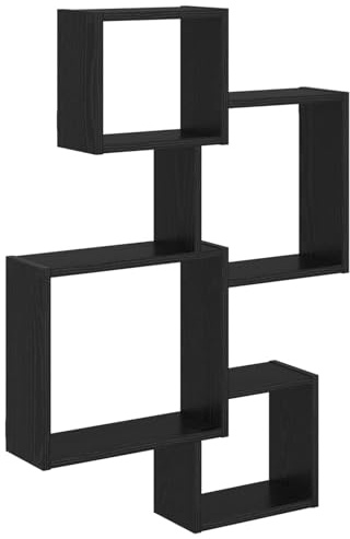 mtlskopl Étagère Murale Cube en Bois d'Ingénierie, Rangement Suspendu Rectangulaire pour Salon et Bureau, Bibliothèque Flottante Moderne, Chêne Noir, 64 x 13,5 x 91,5 cm