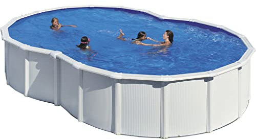 Piscina de Acero Elevada,Forma de Ocho con Aspecto Acero Blanco. Piscinas Desmontables para Jardín 500 x 340 x 120 cm - Piscina Gre KITPROV4870 Varadero.