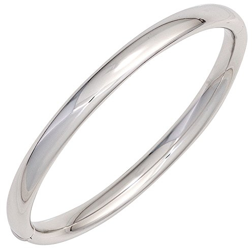 JOBO Armreif 925 Sterling Silber rhodiniert oval Kastenschloss