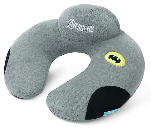 URAQT Oreillers Forme U de Mousse de Mémoire, Oreillers de Voyage, Coussin de Voyage Supporte la tête, Le Cou et Le Menton pour Un Confort Maximal, Coussin Lavable, Gris