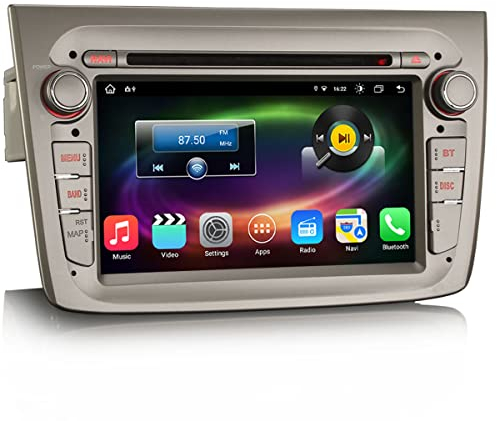 Erisin 7 Pollici 8-Core 4GB+64GB Android 14 Autoradio Navigatore GPS per Alfa Romeo Mito Touch screen Lettore DVD Supporto Wireless CarPlay Android Auto Bluetooth DSP DAB+ WiFi Mirror Link OBD2