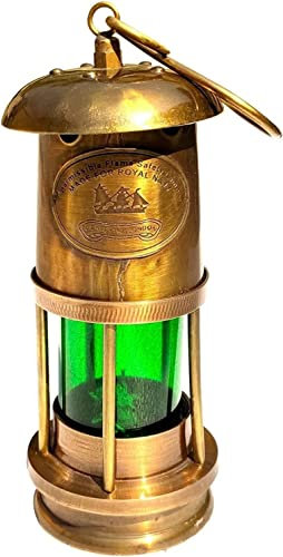 ENCORE HOME DECOR Lampada a olio in ottone nautico Lampada a olio Minatore Lanterna Antica 6 Pollice Nave Nautica Marittimo Vintage