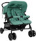 vidaXL Geschwisterwagen Klappbares Design Zwillingswagen Kinderwagen Baby Kinder Buggy Zwillingsbuggy Kinderbuggy Reisebuggy Grün Stahl