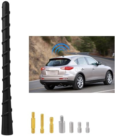 SZSAUTO Car Truck Spiral Antenna, 7 Inch Waterproof PVC Rubber Antenna Mast Replacement, Vehicle Radio FM AM Antennas, Flexible Short Antenna for Cars Trucks SUVs Off-Roads