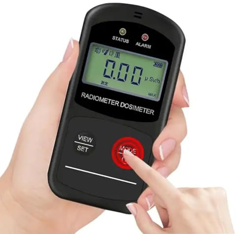QIUFANGM Smart Nuclear Radiation Detector, Geiger Counter, Gamma Rays Tester, Personal Dosimeter with 4 Alarm Modes, for Work, Living Environment and Suspected Nuclear Radiation Source