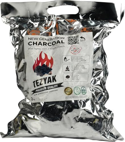 Instant Light Charcoal Lumpwood - 2kg BBQ Charcoal with Single Match Lighting for Stoves, Burners, Restaurants & Home Catering Parties