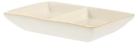 TINEASUR Plateau Porte-bijoux En Céramique Double Compartiment 17x12 Cm Plat à Bijoux Décoratif Pour Organisation Bureau Et Rangement Bijoux