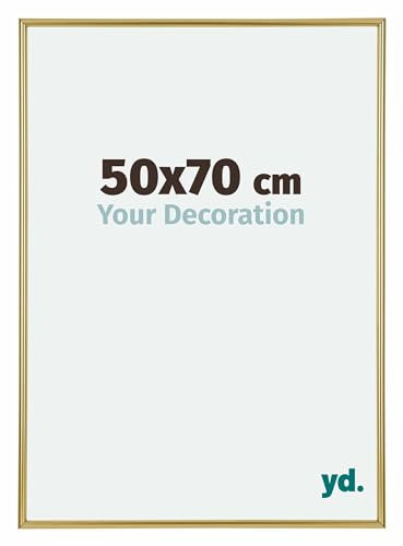 yd. Your Decoration - Puzzlerahmen 50x70 cm - Gold - Puzzlerahmen 500-1000 Teile - Kunststoff Bilderrahmen - Annecy