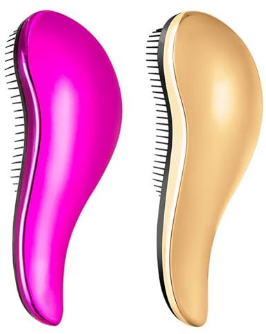 Somnr 2 PCS Detangle Hair Brush Set, Hairbrushes with Soft Bristles for Curly, Straight, Wet and Dry Hair, Glide Through Tangles Knots with Ease, Detangling Hairbrush for Women, Girls & Kids