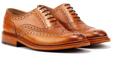 Ben Sherman Sugarman Brogue Scarpe Stringate da Uomo in Pelle Marrone. - EUR 43