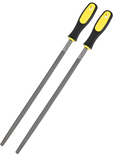M METERXITY 2-pack rund metallfil 30 cm, högkolstål fil diamantfil handfil W PVC grepphandtag för trä/metall/keramik/glas/sten/smycken/kakel/modell/gör-det-själv/slipfil