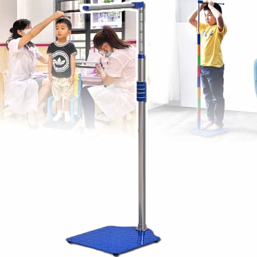 PPLDABNK Báscula Electrónica Digital - Báscula De Peso Saludable para El Hogar, Capacidad De hasta 180 Kg, Pantalla LCD, Varilla Telescópica De 100-190 Cm, Carga USB, Báscula Extraíble,Blue