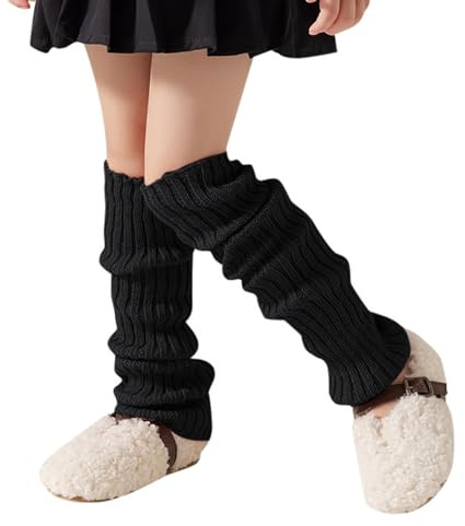 Kinderstulpen Beinstulpen Kleinkinder Sport Tanzstulpen Ballettstulpen Weiche Legwarmer Baumwolle Beinwärmer Kniestrümpfe Leggings Warme Grobstrick Winter Babystulpen für Mädchen Baby 3-14 Jahre alt