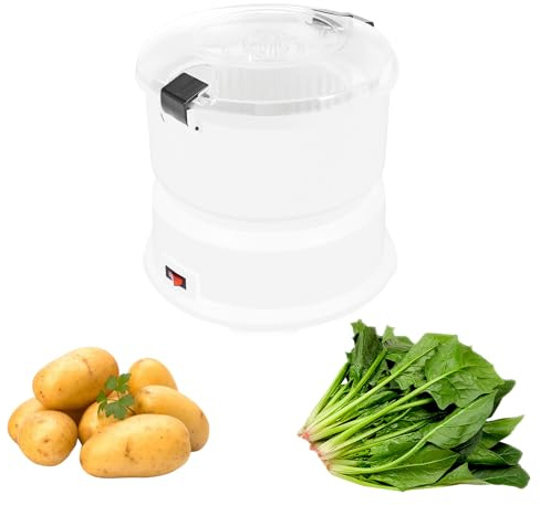 Electric Potato Peeler,85W Automatic Potato Peeling Machine with Vegetable Dehydrator,Dual Safety Locks,Kitchen Peeling Tool for Potato (White)