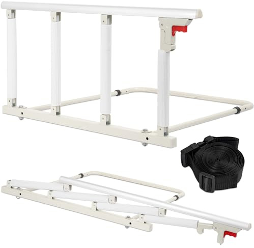 OUUTMEE Bed Rail for Elderly Adults, Assist Handle Foldable Safety Rail | Adjustable Anti-Fall Bed Guard for Seniors, Pregnant & Post-Surgery Patients, Fits King/Queen/Twin/Full Mattresses