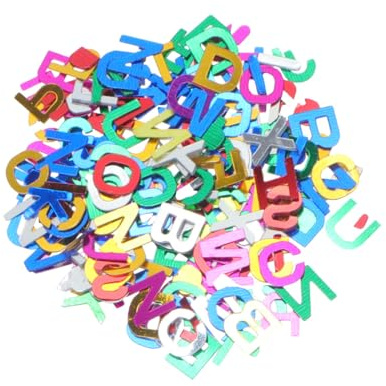 SOIMISS Confeti de Letras de Plástico Colorido 6 Mm, 45 G Aprox (10500 Piezas), Decoración Brillante para Mesa en Bodas, Cumpleaños y Fiestas, Confeti de Alfabeto para Esparcir y Adornar