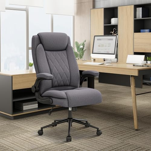 Youhauchair Ergonomic Office Chair, High Backrest Desk Chair, Dark Grey