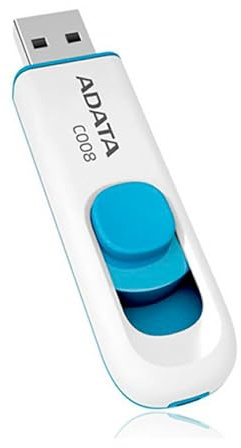 ADATA 64GB C008 64GB USB 2.0 Blue,White USB flash drive - USB flash drives (USB 2.0, USB 2.0, Type-A, Blue, White, Windows 98/2000/XP/Vista/7 Mac OS 9.0 + Linux Kernal 2.4 +)