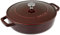 STAUB Gusseisen Bräter, Chistera Tropfenstruktur im Deckel für optimale Befeuchtung/Aromaregen, Rund 24 cm, 2,5 L, Für alle Herdarten geeignet inkl. Induktion & Backofen, Grenadine Rot