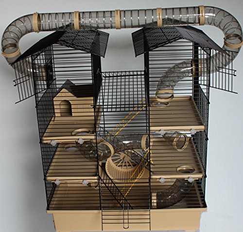 XXL Hamsterburg Hamsterkäfig Mäusekäfig CH2 Beige mit Röhrensystem