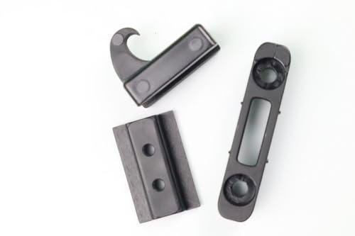 AWITALIA - TRIS DA 2 Ganci barra maniglia antinfortunistico per zanzariera modello IRS di colore nero composto di tre pezzi (NON FORNIAMO VITI), gancio per zanzariera, prodotto in Italia