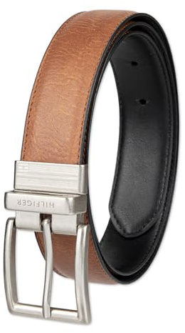 Tommy Hilfiger Men's Reversible Belt, Cognac/Black, 36