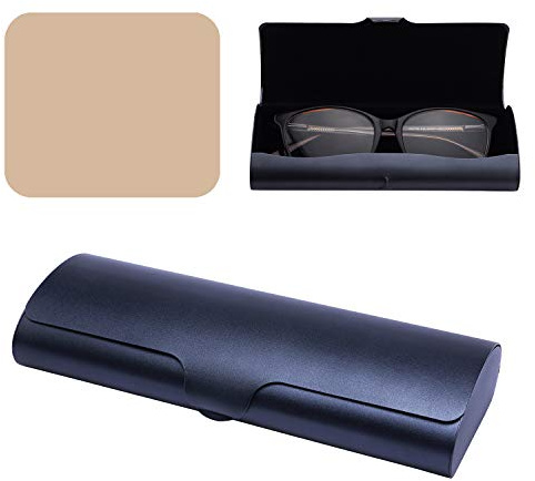 Philley Aluminum Ultra-Light Eyeglasses Case Hard Shell Nearsighted Glasses Case for Women & Men(Dark Blue)