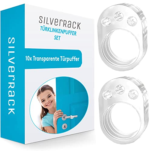 SilverRack® Türstopper Türklinkenpuffer Transparent [10 Stück] - Wandpuffer als perfekter Schutz für Wand und Tür - Türpuffer Wandschutz als Türstopper für Türklinken und Fenster
