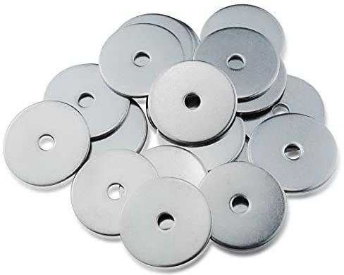 M4 Washers, M4 x 25mm Penny Washers, MeHurr (Pack of 50) A2 304 Stainless Steel Washer, Flat Repair Washer, Large Metal Plain Round Chrome for Screws & Bolts