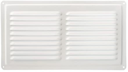 DEMLOU Griglia di ventilazione bianca in acciaio zincato RAL 9016 – copertura presa d’aria per pareti interne ed esterne – diffusore d’aria verniciato a polvere. (32 x 18 cm)