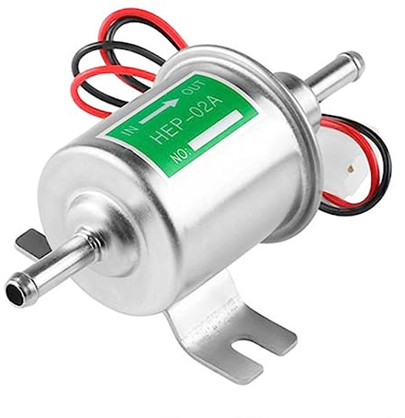 LNGJIN Universal Elektrische Benzinpumpe, Dieselpumpe, Niederdruck-Kraftstoffpumpe für Benzin & Diesel Baumaschine (Silber)