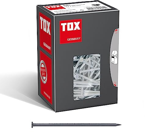 TOX Drahtstifte Nails 4,2x120 mm mit Senkkopf für einfache Holzverbindungen und ebene Flächen, universelle Einsatzmöglichkeit im Innen- und Außenbereich, blanker Stahl, 400 g im Karton, 063100113